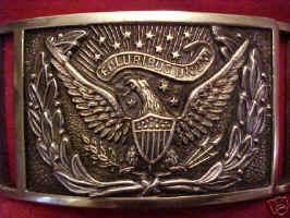 SALE Eagle Belt plate 1 piece Brass 3 prong and Belt Ca. 1851-1874